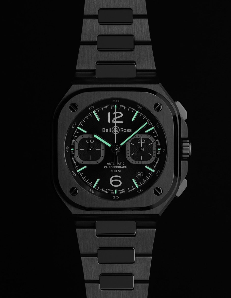 Reloj Bell & Ross Br-05 Chrono Black Steel para hombre BR05C-BLC-ST/SST 22