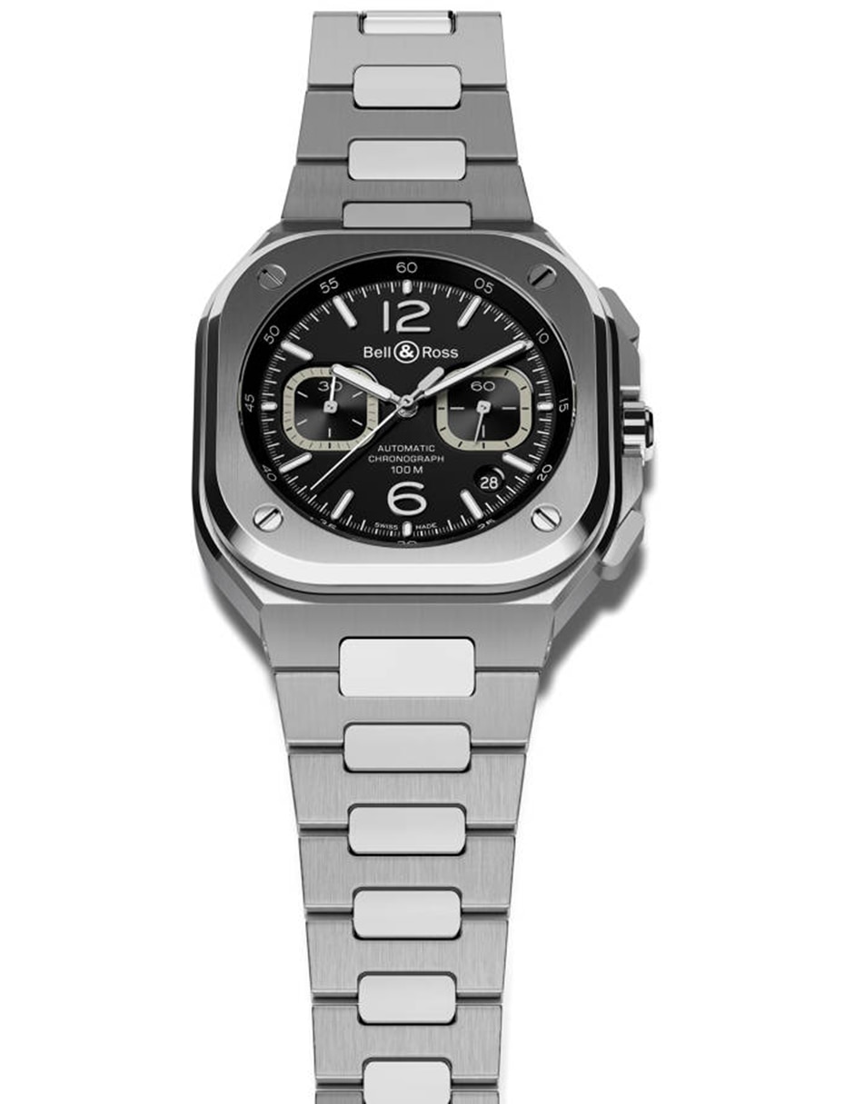 Reloj Bell & Ross Br-05 Chrono Black Steel para hombre BR05C-BLC-ST/SST 13