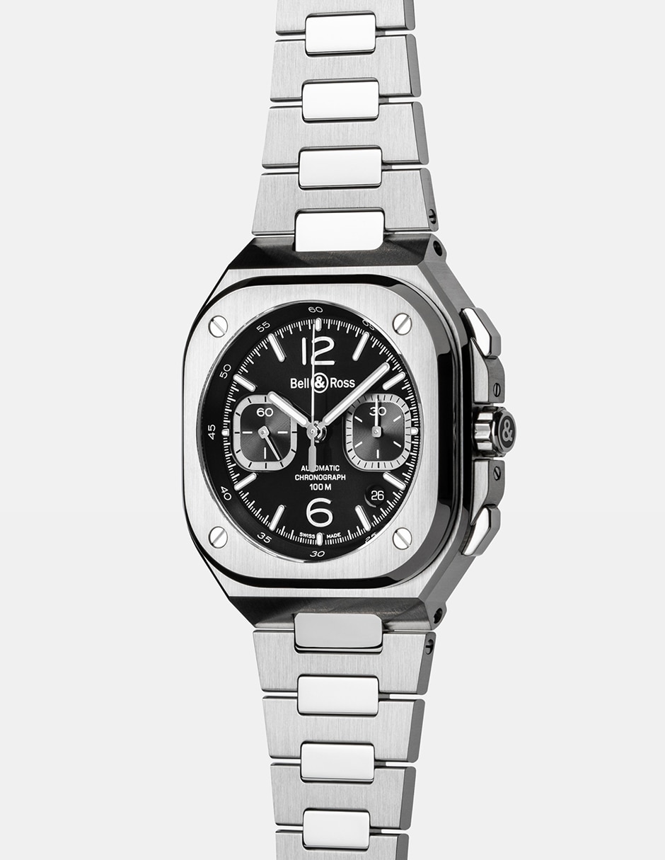 Reloj Bell & Ross Br-05 Chrono Black Steel para hombre BR05C-BLC-ST/SST 18