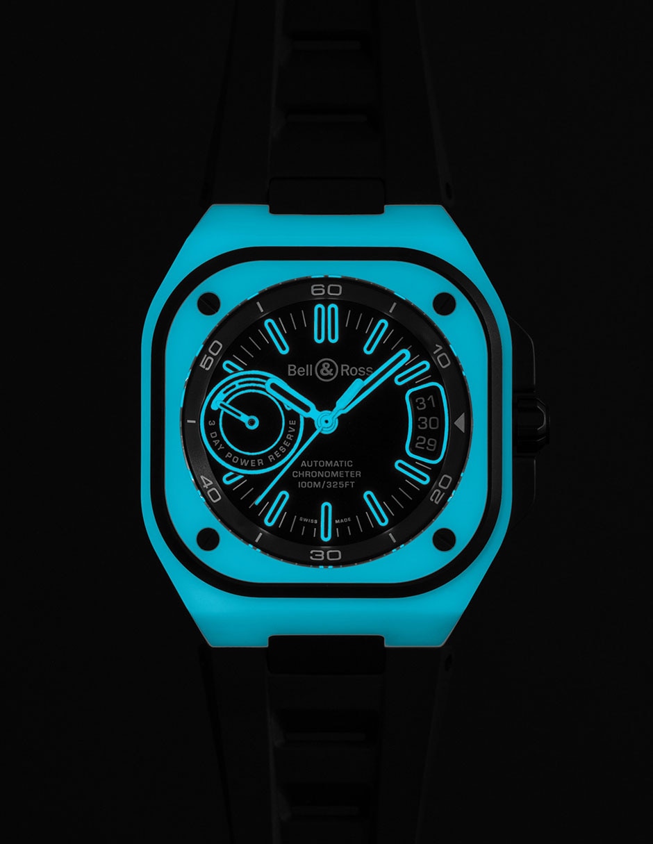 Reloj Bell & Ross Br-X5 Lum para hombre BRX5R-BLUM-TC/SRB 12