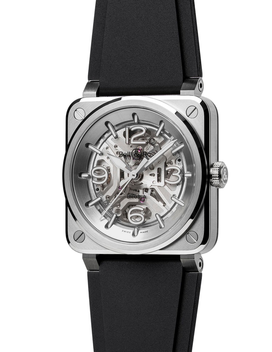Reloj bell & ross unisex br03a-bl-skst/srb 3